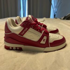 Louis Vuitton Red and Cream Sneakers